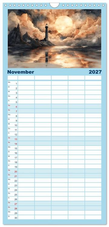 Produktbild: Familienplaner 2027 - Wellenw&auml;chter mit 5 Spalten (Wandkalender, 21 x 45 cm) CALVENDO