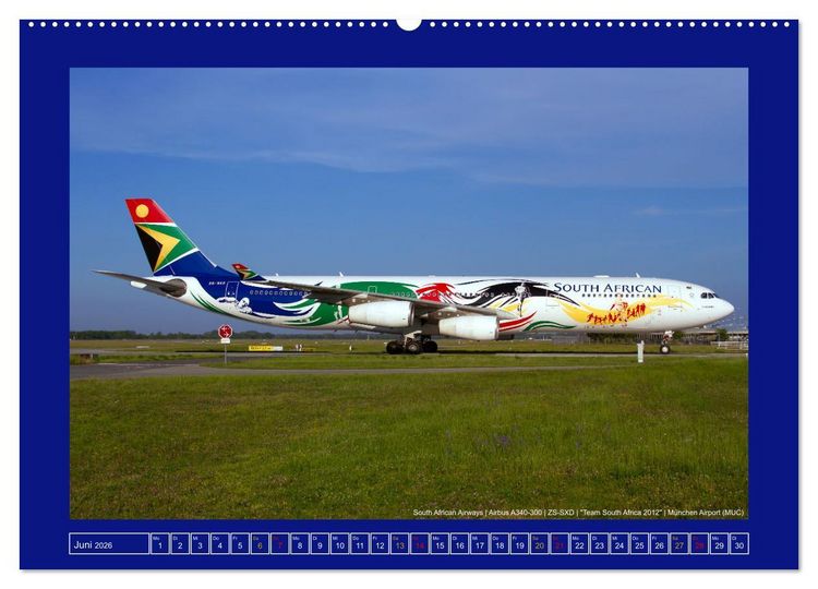 Produktbild: Bunte Airliner (Wandkalender 2026 DIN A2 quer), CALVENDO Monatskalender
