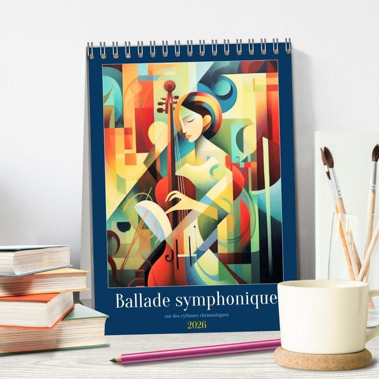 Produktbild: Ballade symphonique (Calendrier de bureau 2026 DIN A5 horizontal), CALVENDO calendrier mensuel