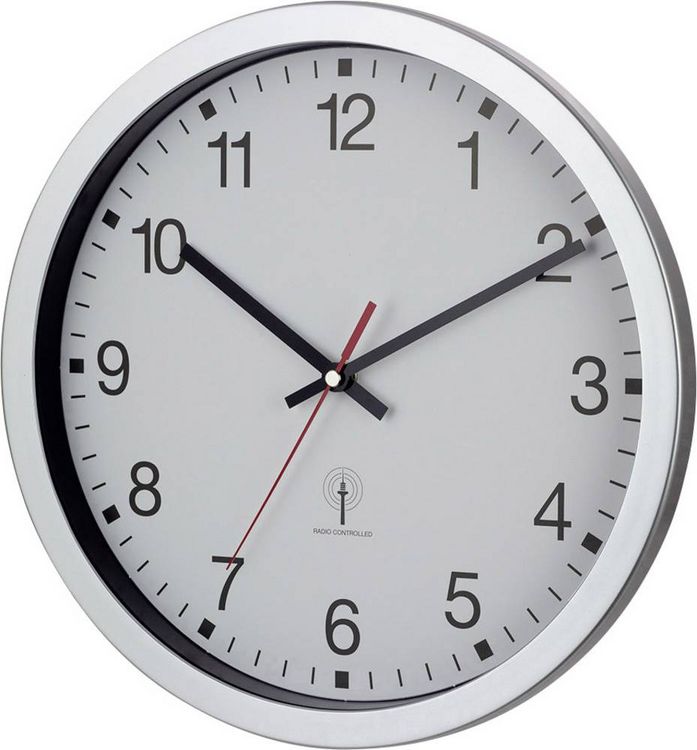 Produktbild: EuroTime 56831-07 Funk Wanduhr 30cm x 43mm Silber