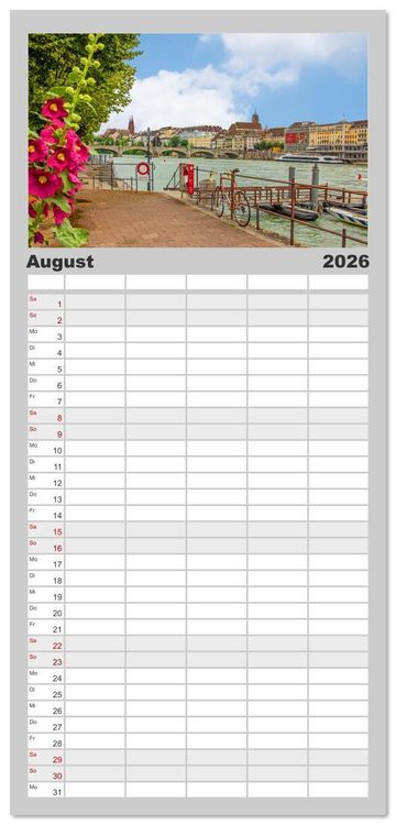 Produktbild: Familienplaner 2026 - Gr&uuml;ezi aus der Schweiz mit 5 Spalten (Wandkalender, 21 x 45 cm) CALVENDO