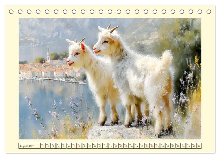 Produktbild: Zwergziegen. Kleine Wirbelwinde im Sonnenschein (Tischkalender 2027 DIN A5 quer), CALVENDO Monatskalender