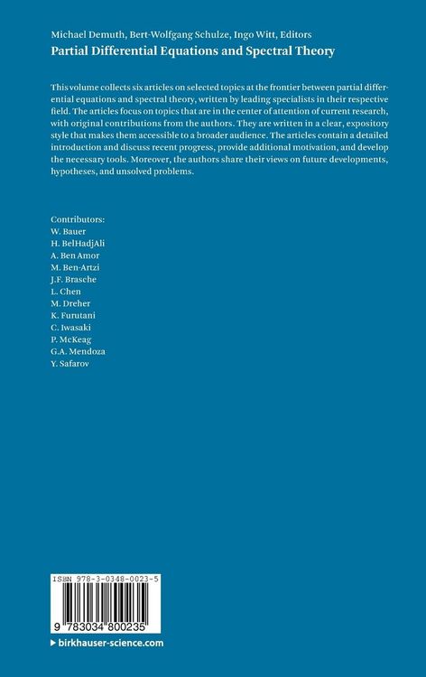 Produktbild: Partial Differential Equations and Spectral Theory