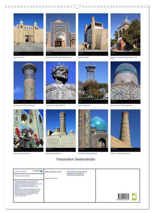 Produktbild: Faszination Seidenstra&szlig;e (Wandkalender 2027 DIN A2 hoch), CALVENDO Monatskalender