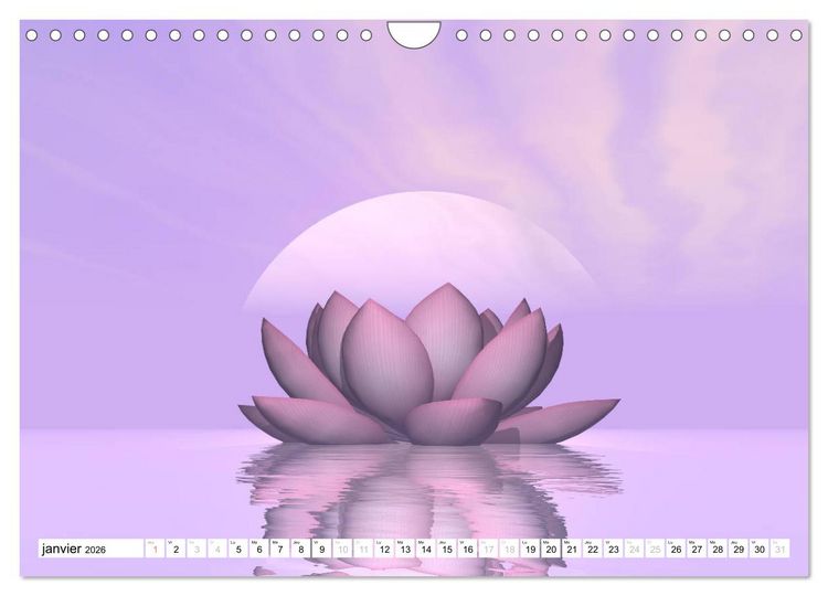 Produktbild: LOTUS M&Eacute;DITATIFS (Calendrier mural 2026 DIN A4 vertical), CALVENDO calendrier mensuel