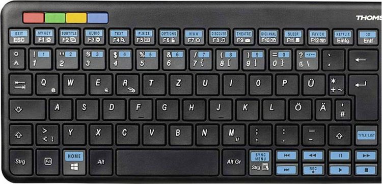 Produktbild: Thomson ROC3506 4in1-Universal-Smart-TV-Fernbedienung f&uuml;r Sony, STB, Audio, PC Sony Fernbedienung Schwarz