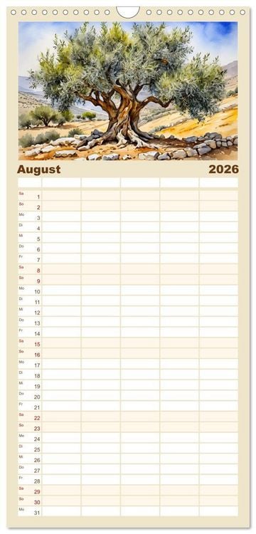 Produktbild: Familienplaner 2026 - Kalimera Griechenland mit 5 Spalten (Wandkalender, 21 x 45 cm) CALVENDO