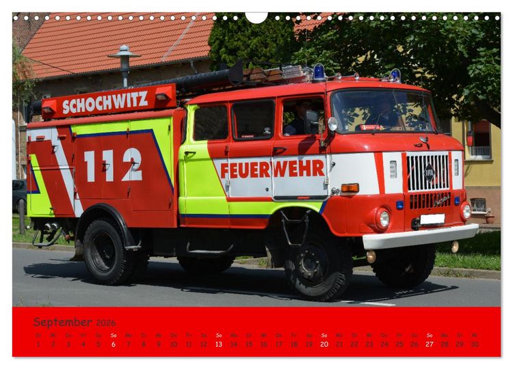 Produktbild: DDR Feuerwehr Klassiker (Wandkalender 2026 DIN A3 quer), CALVENDO Monatskalender