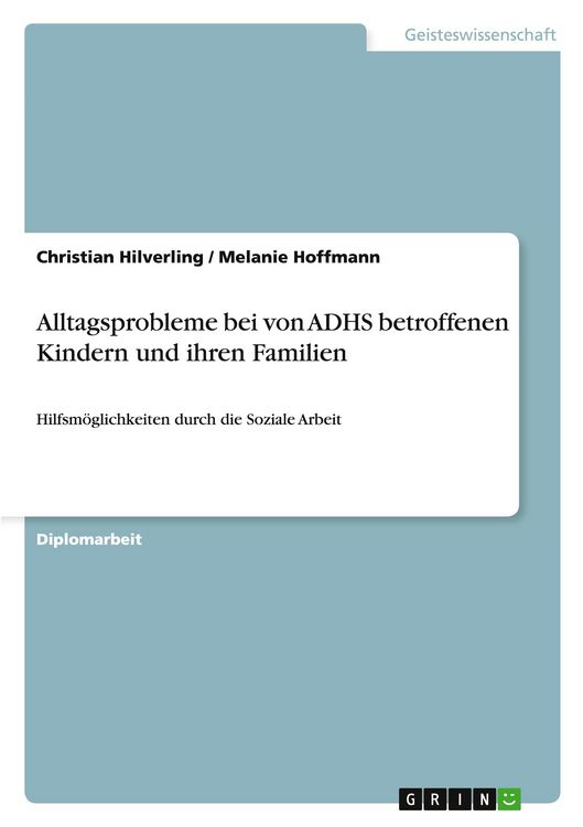 Produktbild: Alltagsprobleme bei von ADHS betroffenen Kindern und ihren Familien