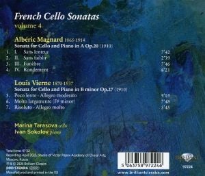 Produktbild: French Cello Sonatas,Vol.4:Magnard & Vierne
