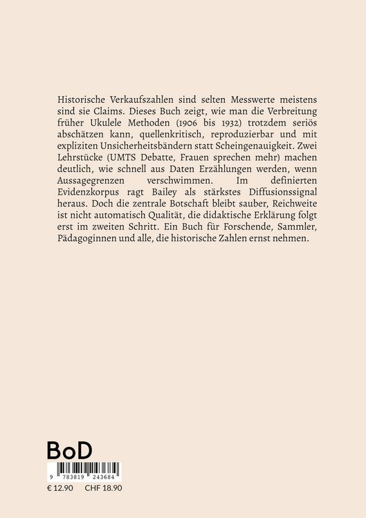 Produktbild: Verkaufszahlen historischer Ukulelen: Methoden und deren Unsicherheit