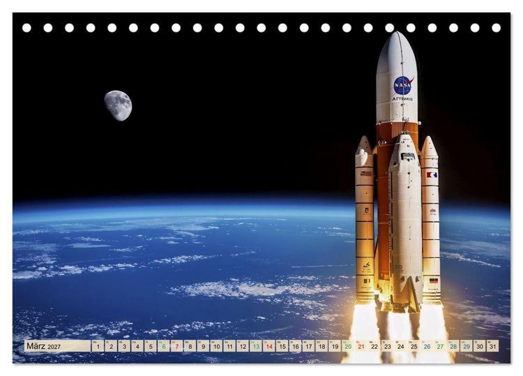 Produktbild: Mond Mission (Tischkalender 2027 DIN A5 quer), CALVENDO Monatskalender