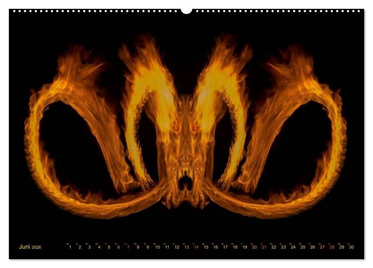 Produktbild: Feuerdrache (hochwertiger Premium Wandkalender 2026 DIN A2 quer), Kunstdruck in Hochglanz