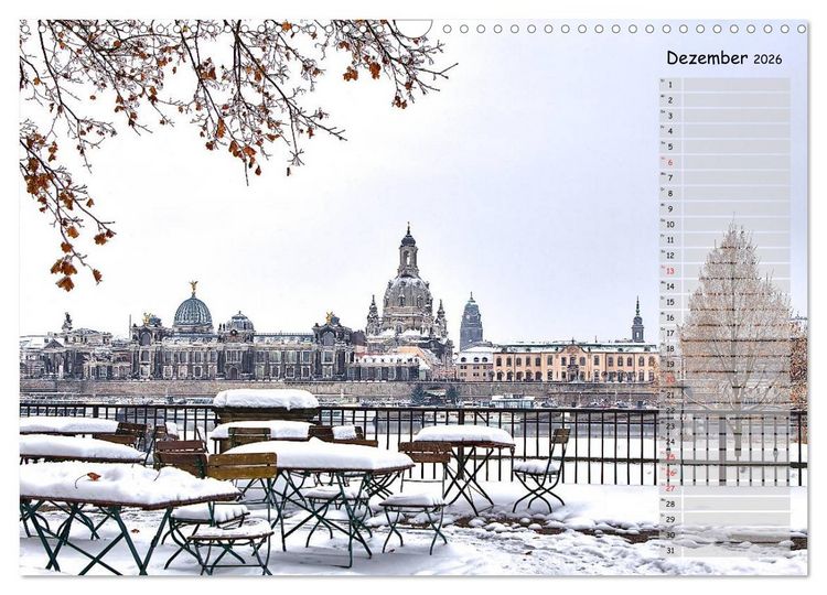 Produktbild: Dresden 2026 / Geburtstagskalender (Wandkalender 2026 DIN A3 quer), CALVENDO Monatskalender