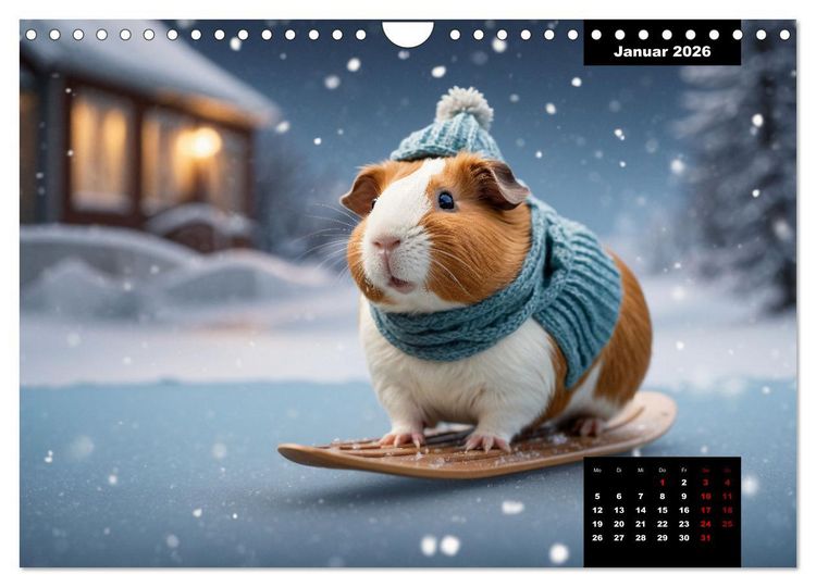 Produktbild: Meerschweinchen mal anders! (Wandkalender 2026 DIN A4 quer), CALVENDO Monatskalender
