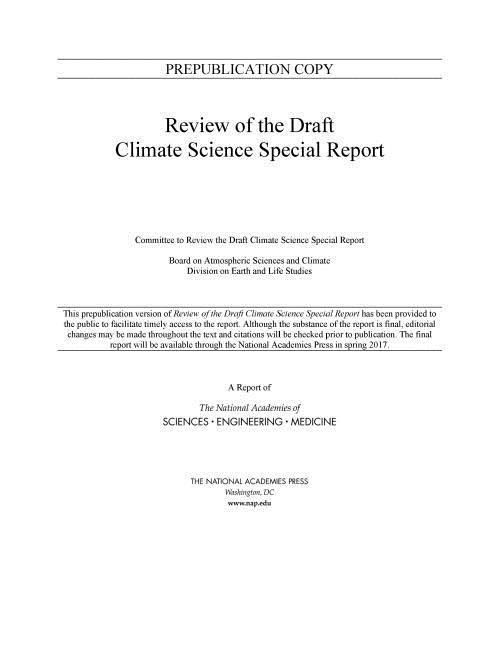 Produktbild: Review of the Draft Climate Science Special Report