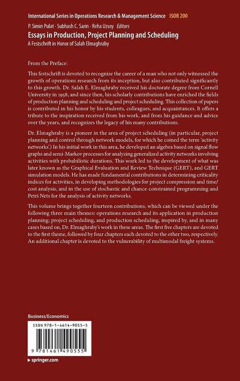 Produktbild: Essays in Production, Project Planning and Scheduling