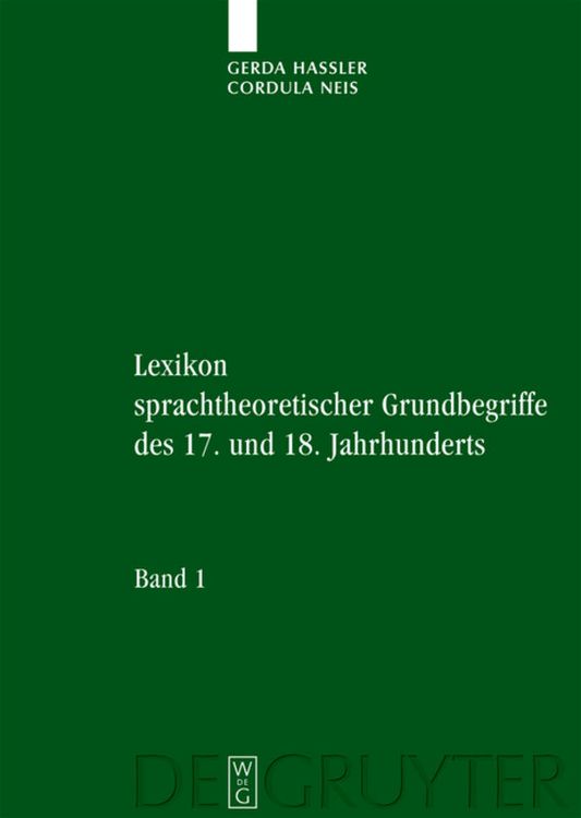 Produktbild: Lexikon sprachtheoretischer Grundbegriffe des 17. und 18. Jahrhunderts