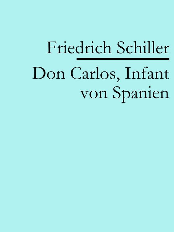 Produktbild: Don Carlos, Infant von Spanien