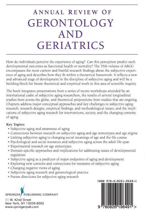 Produktbild: Annual Review of Gerontology and Geriatrics, Volume 35, 2015
