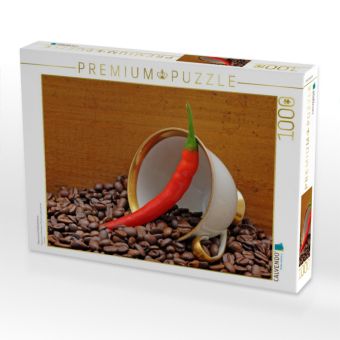 Produktbild: CALVENDO Puzzle Peperoni auf Kaffeebohnen | 1000 Teile Lege-Gr&ouml;&szlig;e 64x48cm Foto-Puzzle f&uuml;r gl&uuml;ckliche Stunden