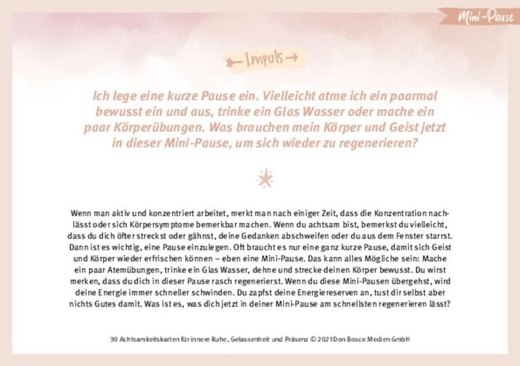 Produktbild: 30 Achtsamkeitskarten f&uuml;r innere Ruhe, Gelassenheit und Pr&auml;senz