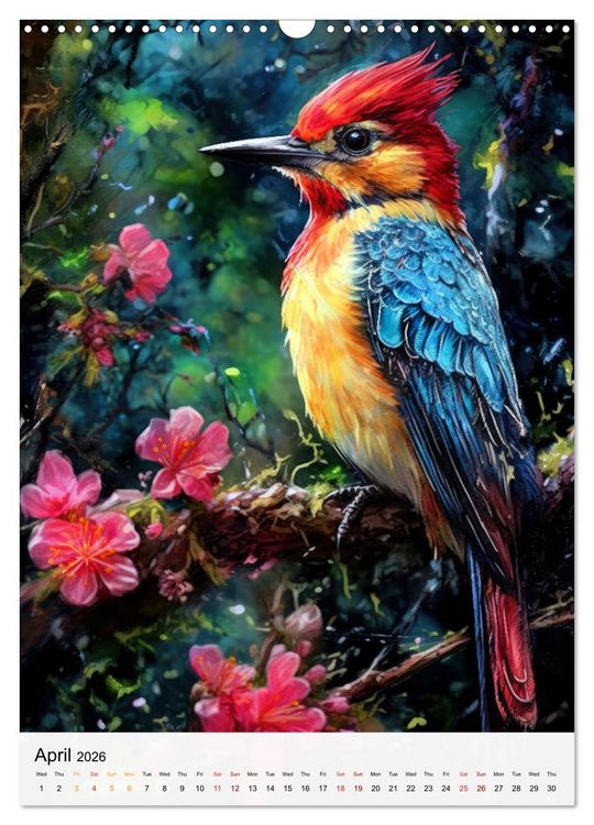 Produktbild: Birds in Living Color (Wall Calendar 2026 DIN A3 portrait), CALVENDO 12 Month Wall Calendar