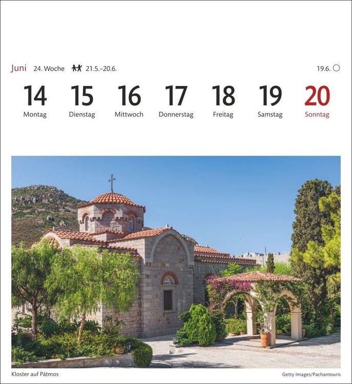Produktbild: Griechische Inseln Sehnsuchtskalender 2027 - Wochenkalender mit 53 Postkarten