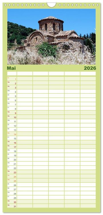Produktbild: Familienplaner 2026 - Griechische Inseln mit 5 Spalten (Wandkalender, 21 x 45 cm) CALVENDO