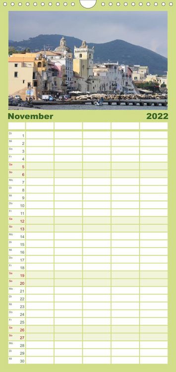 Produktbild: Ischia - Familienplaner hoch (Wandkalender 2022 , 21 cm x 45 cm, hoch)