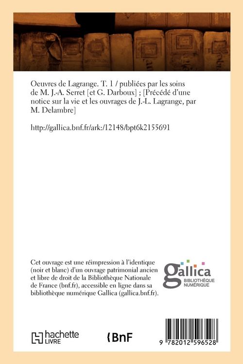 Produktbild: Oeuvres de Lagrange. T. 1 (&Eacute;d.1867-1892)