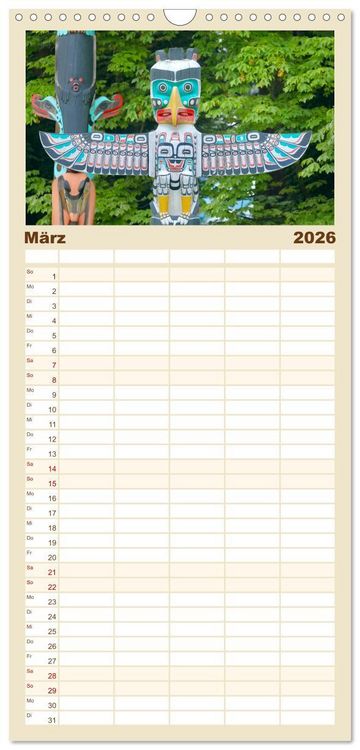 Produktbild: Familienplaner 2026 - 12 Gr&uuml;nde, Vancouver zu lieben. mit 5 Spalten (Wandkalender, 21 x 45 cm) CALVENDO
