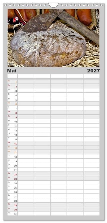 Produktbild: Familienplaner 2027 - Mein Brotkalender mit 5 Spalten (Wandkalender, 21 x 45 cm) CALVENDO