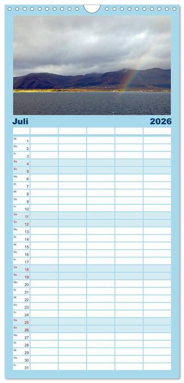 Produktbild: Familienplaner 2026 - Norwegen - Hurtigruten mit 5 Spalten (Wandkalender, 21 x 45 cm) CALVENDO
