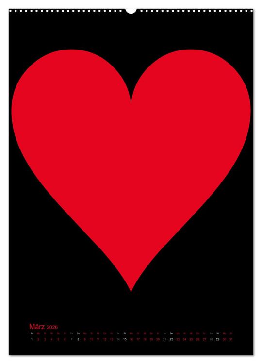 Produktbild: Foto- und Bastelkalender &bdquo;LIEBE&ldquo; in der Farbe Schwarz (Wandkalender 2026 DIN A2 hoch), CALVENDO Monatskalender