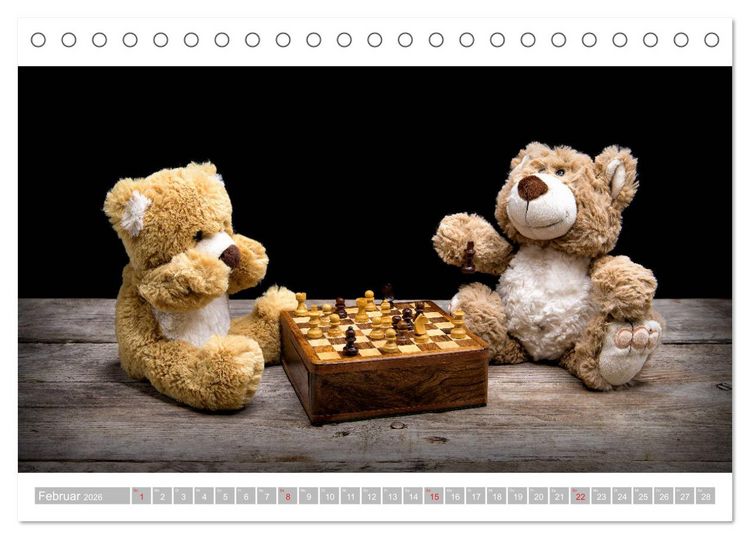 Produktbild: Eddy, der Teddy - 12 Bilder zum Schmunzeln (Tischkalender 2026 DIN A5 quer), CALVENDO Monatskalender