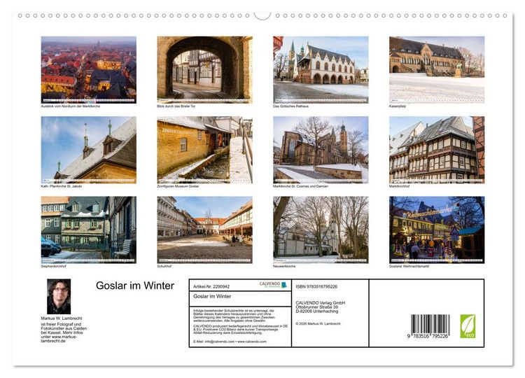 Produktbild: Goslar im Winter (hochwertiger Premium Wandkalender 2027 DIN A2 quer), Kunstdruck in Hochglanz