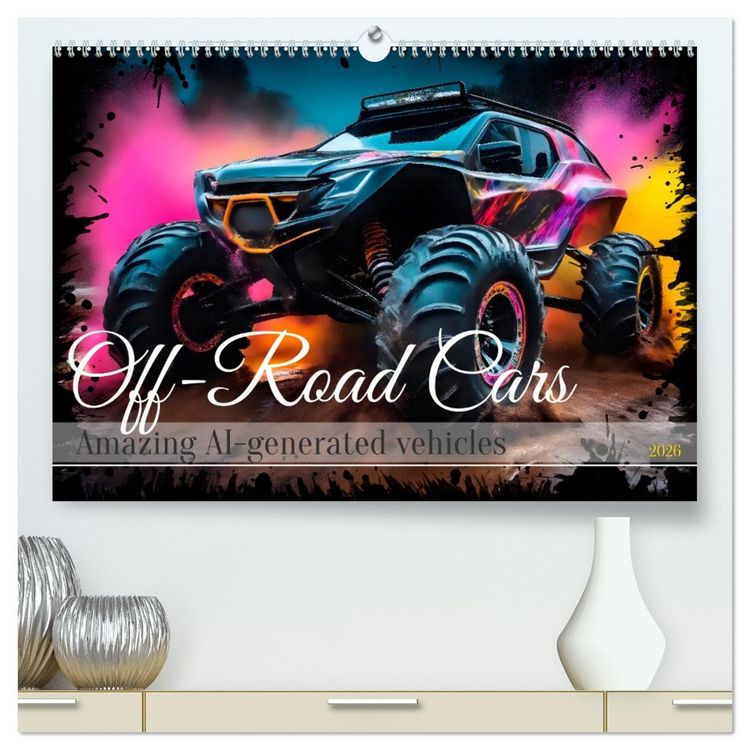 Produktbild: OFF-ROAD CARS Amazing AI-generated vehicles (High Quality Premium Wall Calendar 2026 DIN A2 landscape),CALVENDO 12 Month Wall Calendar
