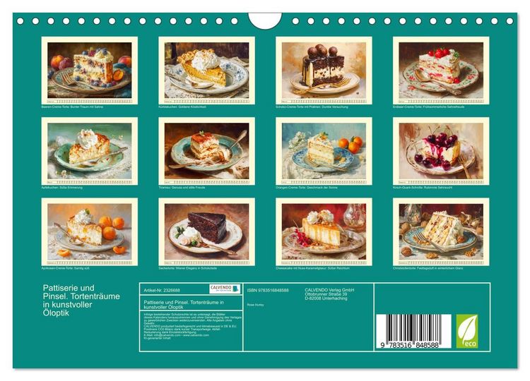 Produktbild: Pattiserie und Pinsel. Tortentr&auml;ume in kunstvoller &Ouml;loptik (Wandkalender 2027 DIN A4 quer), CALVENDO Monatskalender