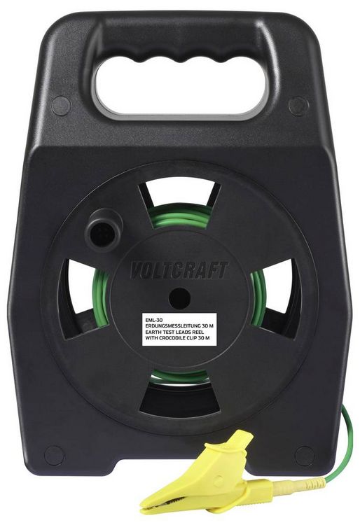 Produktbild: VOLTCRAFT EML-30 Erdungsmessleitung 30 m Gr&uuml;n auf Spindel CAT III 1000 V Kunststofffaser f&uuml;r hohe Zugfestigkeit