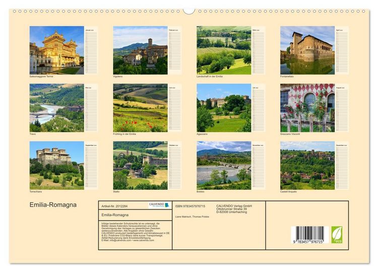 Produktbild: Emilia-Romagna (hochwertiger Premium Wandkalender 2026 DIN A2 quer), Kunstdruck in Hochglanz