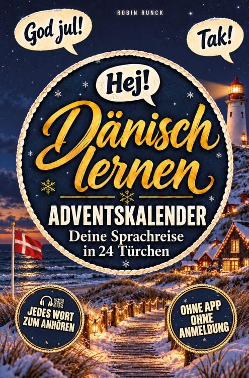 Produktbild: D&auml;nisch lernen Adventskalender - Hej D&auml;nemark! Deine Sprachreise in 24 T&uuml;rchen