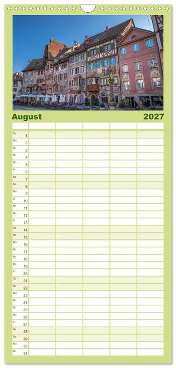 Produktbild: Familienplaner 2027 - Charmantes Stein am Rhein mit 5 Spalten (Wandkalender, 21 x 45 cm) CALVENDO