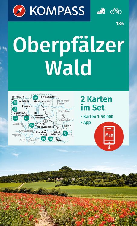 Produktbild: KOMPASS Wanderkarten-Set 186 Oberpf&auml;lzer Wald (2 Karten) 1:50.000