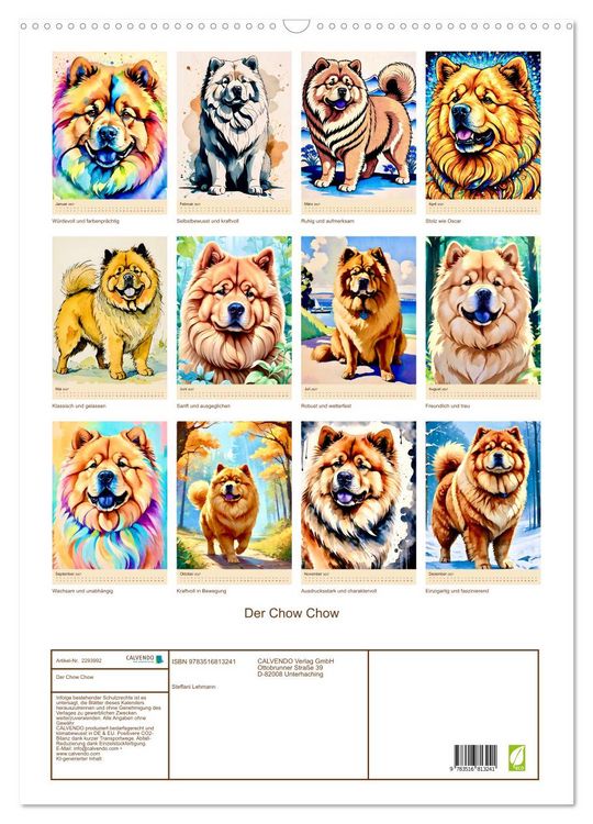 Produktbild: Der Chow Chow (Wandkalender 2027 DIN A2 hoch), CALVENDO Monatskalender