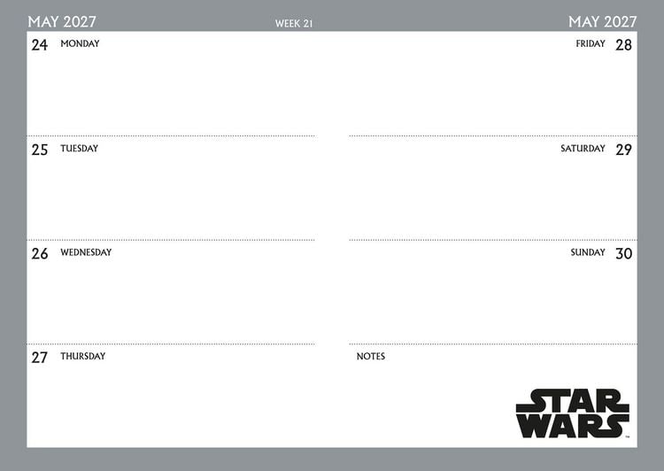Produktbild: Star Wars &ndash; A5-Tischkalender 2027
