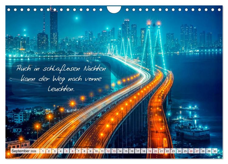 Produktbild: Wege zwischen Asphalt und Himmel - Achtsamkeitskalender mit Weisheiten (Wandkalender 2026 DIN A4 quer), CALVENDO Monatskalender