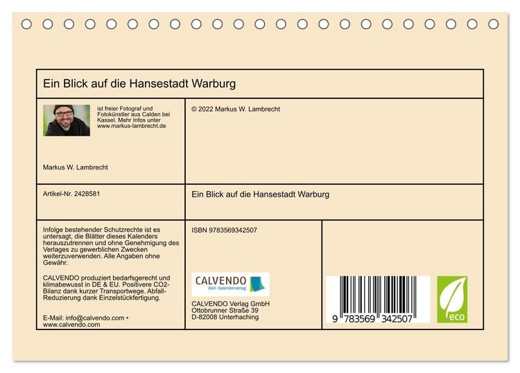 Produktbild: Ein Blick auf die Hansestadt Warburg (Tischkalender 2027 DIN A5 quer), CALVENDO Monatskalender