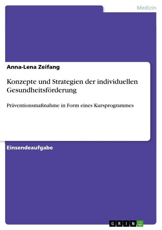 Produktbild: Konzepte und Strategien der individuellen Gesundheitsf&ouml;rderung