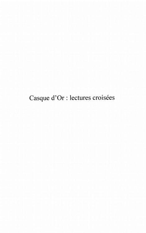 Produktbild: Casque d'or: lectures croises